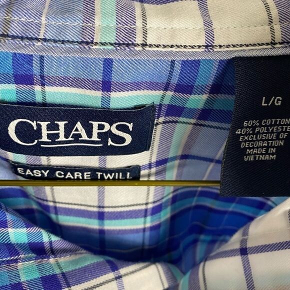 Chaps Easy Care Twill Plaid Shirt. Size Large - Picture 4 of 4